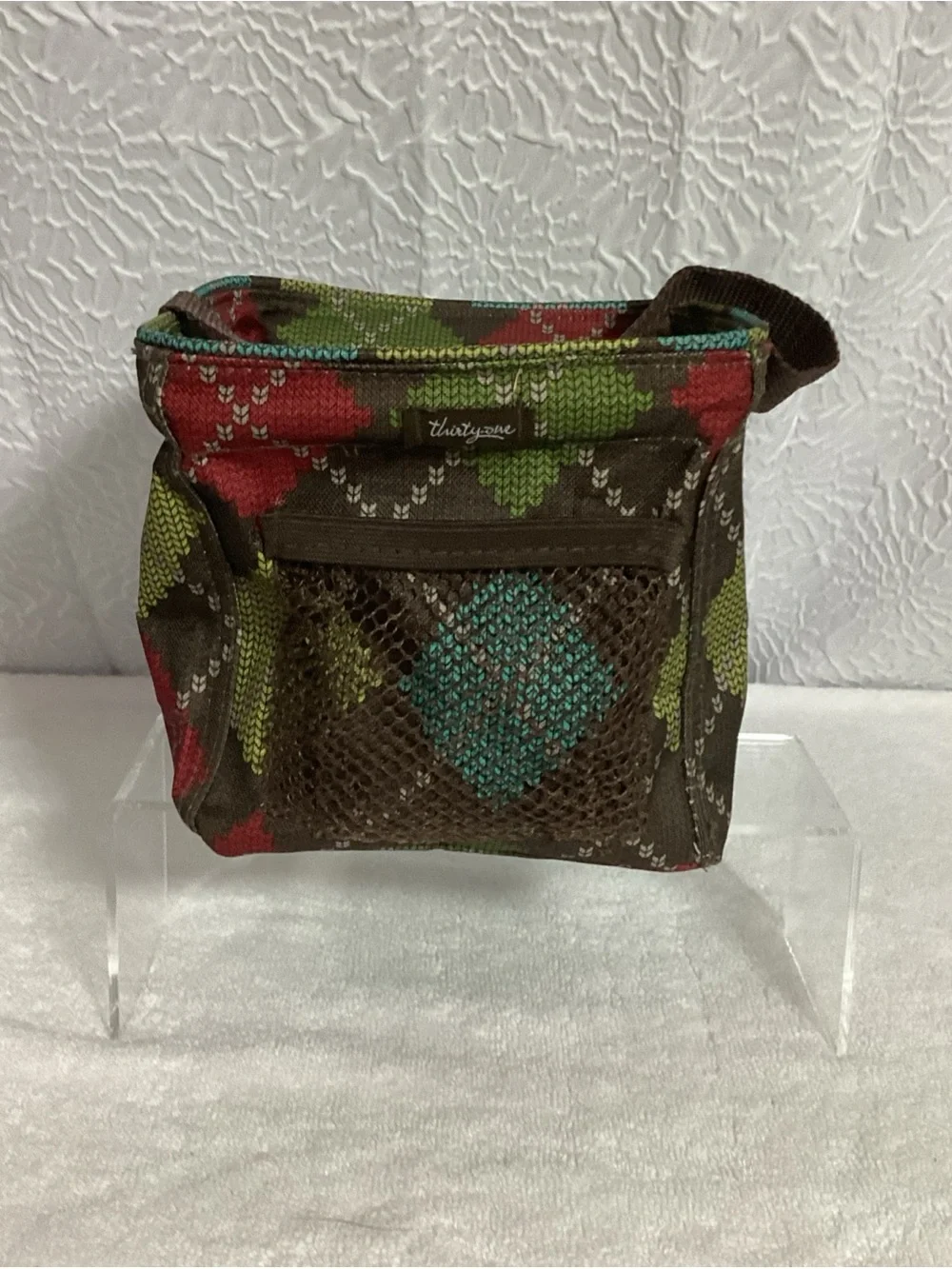 Thirty One 7” Square Littles Carry All Caddy in Windsor Argyle NWOT Utility Tote